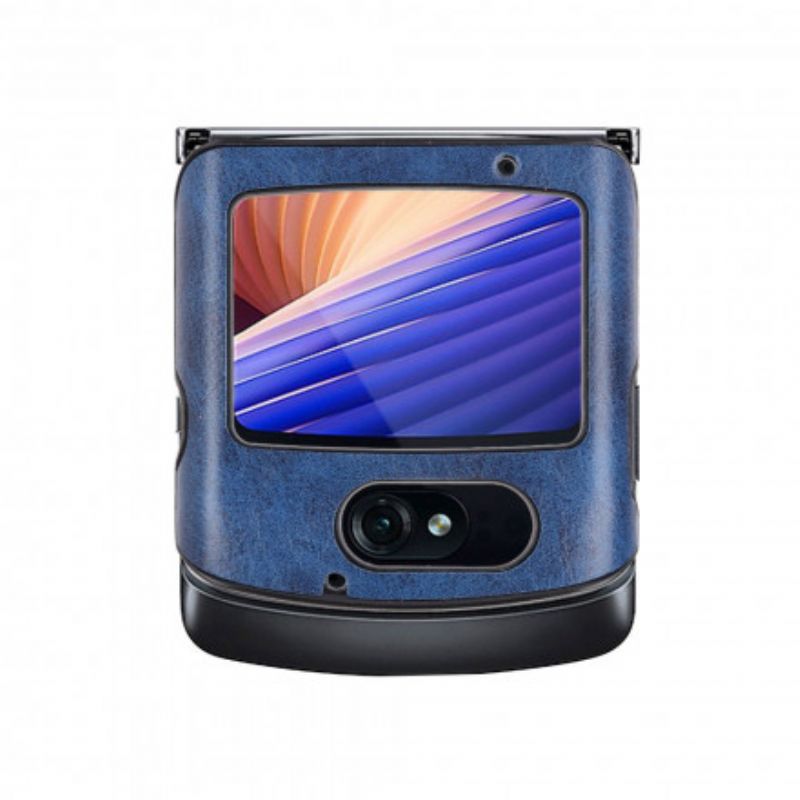 Coque Motorola Razr 5G Simili Cuir Coutures