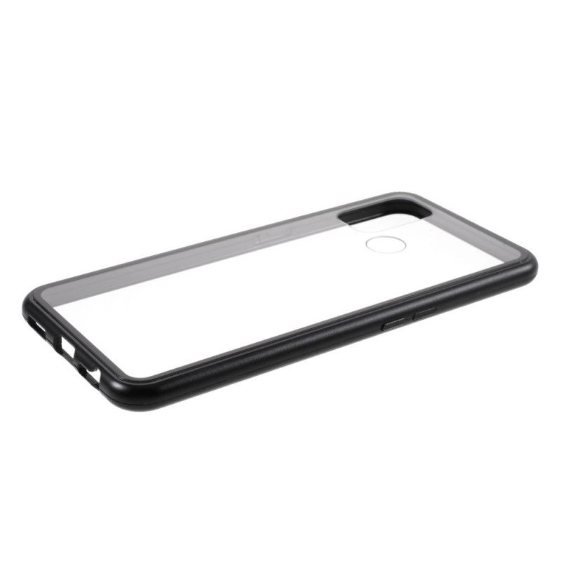 Coque Oppo A53 / A53s Dos Verre Trempé Et Rebords Métal Magnétique