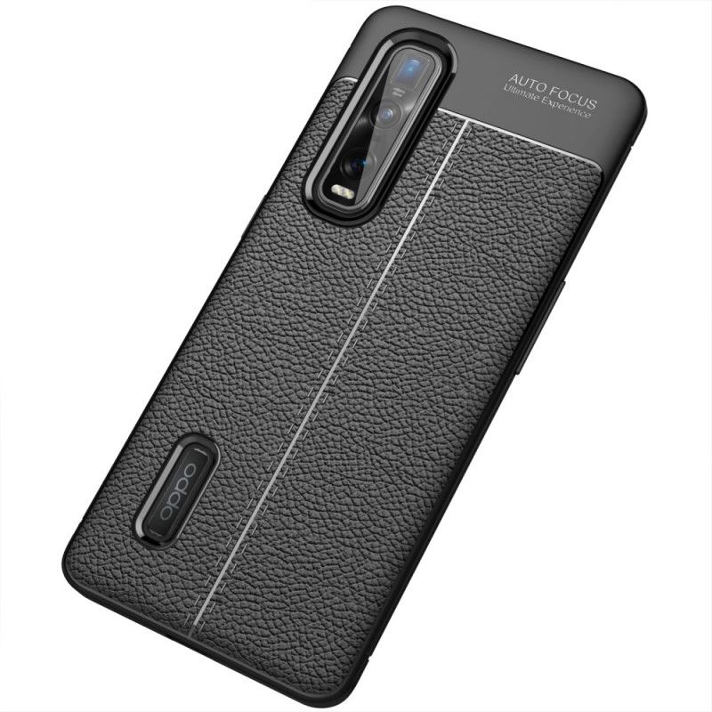 Coque Oppo Find X2 Pro Effet Cuir Litchi Double Line