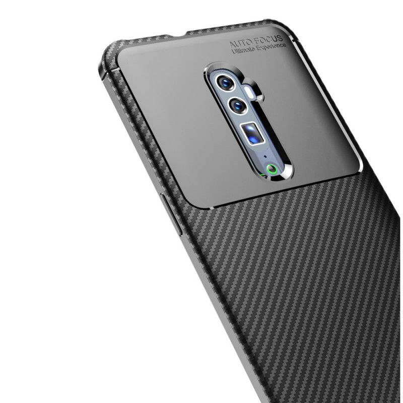 Coque Oppo Reno 10x Zoom Flexible Texture Fibre Carbone