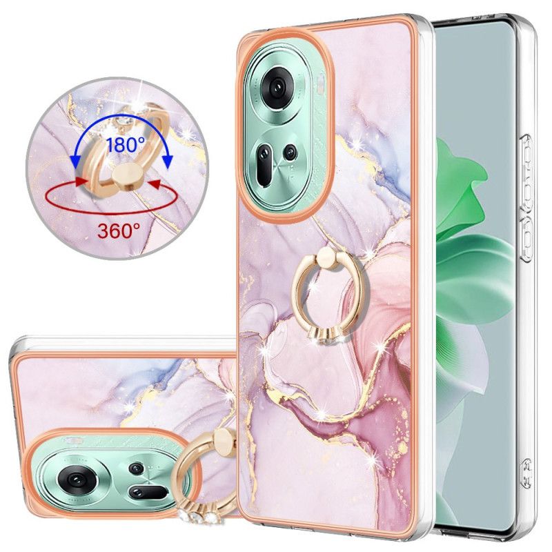 Coque Oppo Reno 11 5G Anneau Support Design Marbre