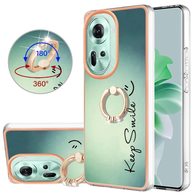 Coque Oppo Reno 11 5G Anneau-Support Keep Smile