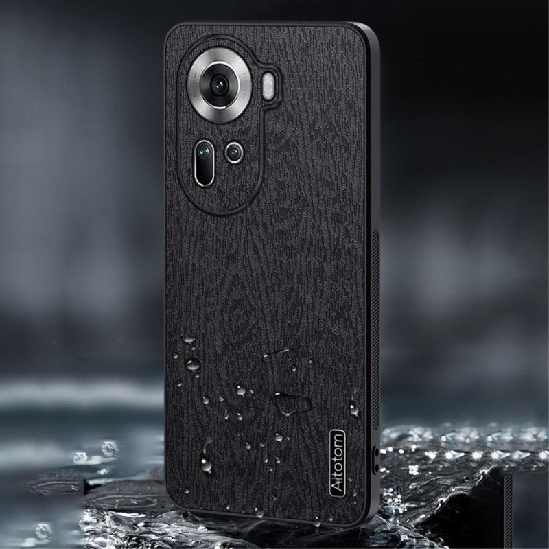 Coque Oppo Reno 11 5G Simili Cuir Effet Bois