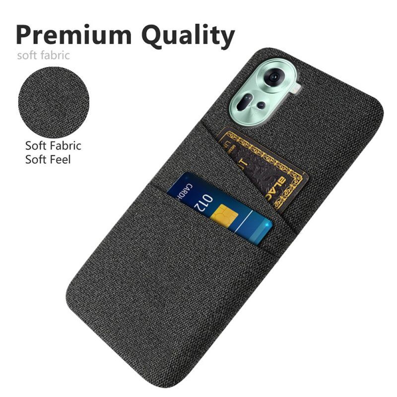 Coque Oppo Reno 11 5G Tissu Porte-Cartes