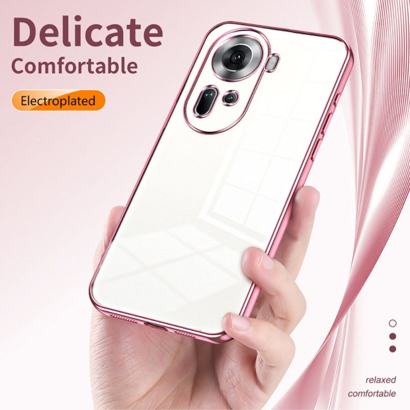 Coque Oppo Reno 11 5G Transparente Rebords Métallisés