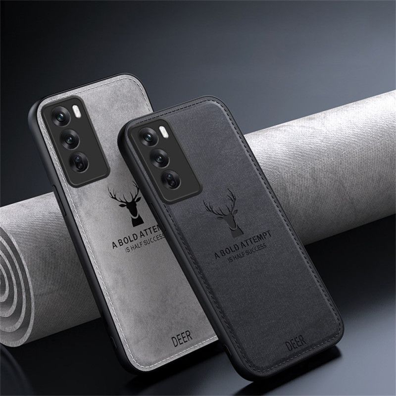 Coque Oppo Reno 12 Texture Tissu Motif Cerf