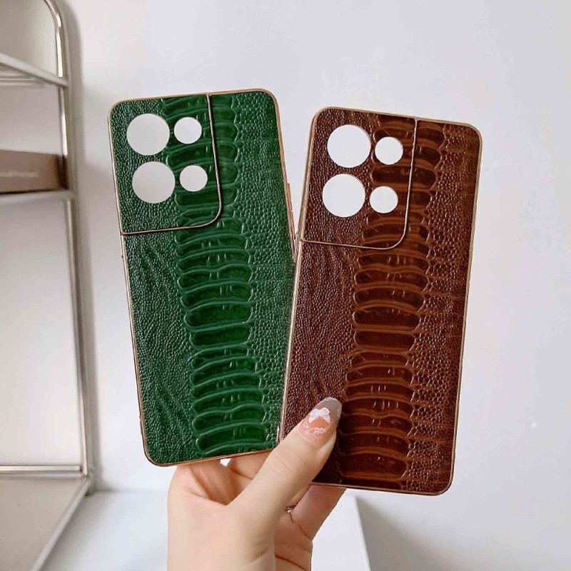 Coque Oppo Reno 8 Pro Vrai Cuir Style Crocodile