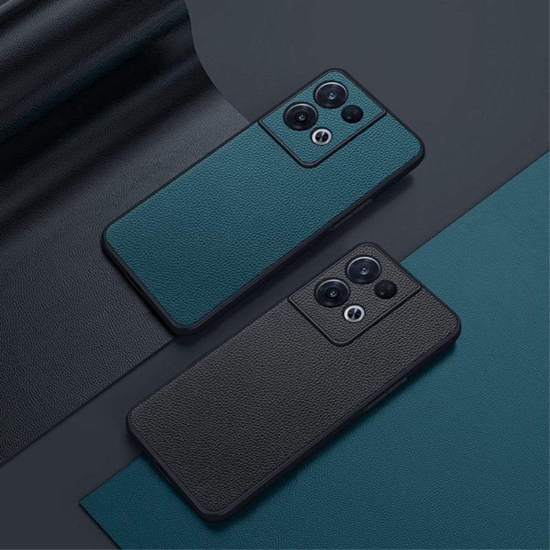 Coque Oppo Reno 8 Véritable Cuir Litchi