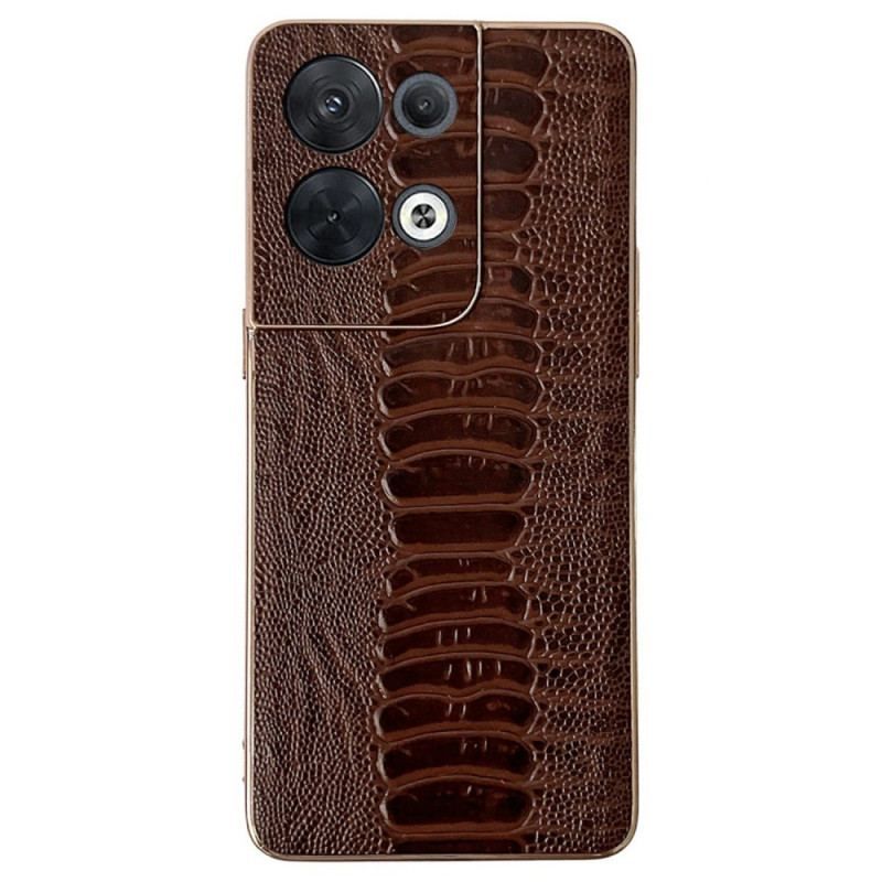 Coque Oppo Reno 8 Vrai Cuir Style Crocodile