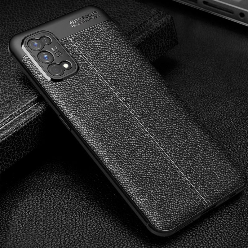 Coque Realme 7 Pro Effet Cuir Litchi Double Line