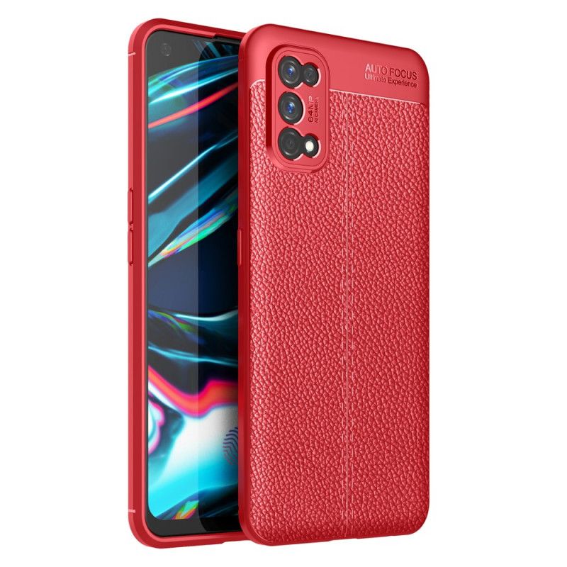 Coque Realme 7 Pro Effet Cuir Litchi Double Line