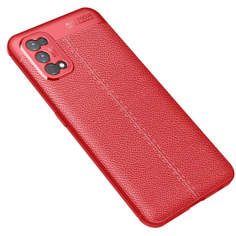 Coque Realme 7 Pro Effet Cuir Litchi Double Line