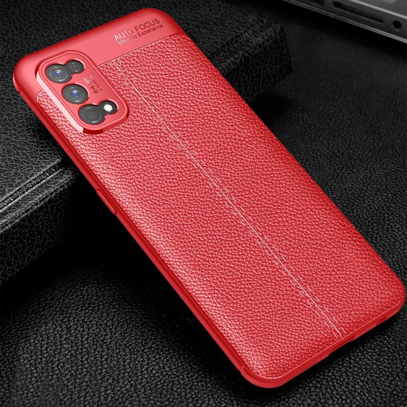 Coque Realme 7 Pro Effet Cuir Litchi Double Line