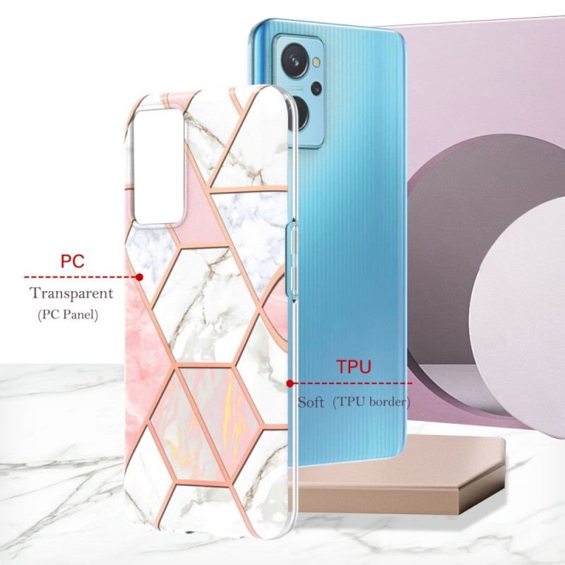 Coque Realme 9i Marbre Géométrique Flashy