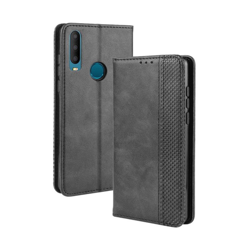 Flip Cover Acatel 3x 2019 Effet Cuir Vintage Stylisé