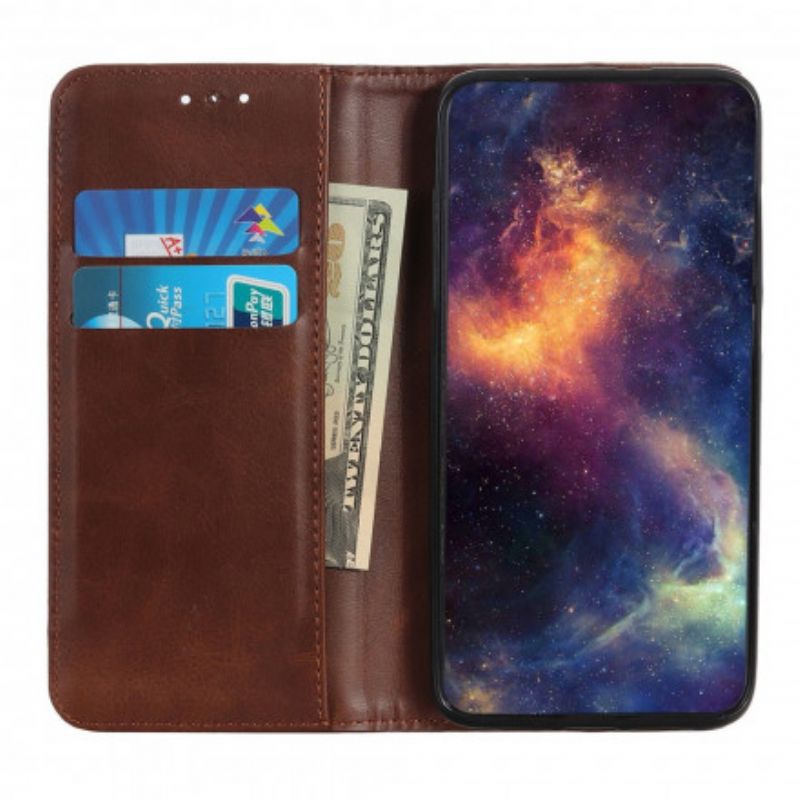 Flip Cover Asus Zenfone 8 Cuir Fendu Classique