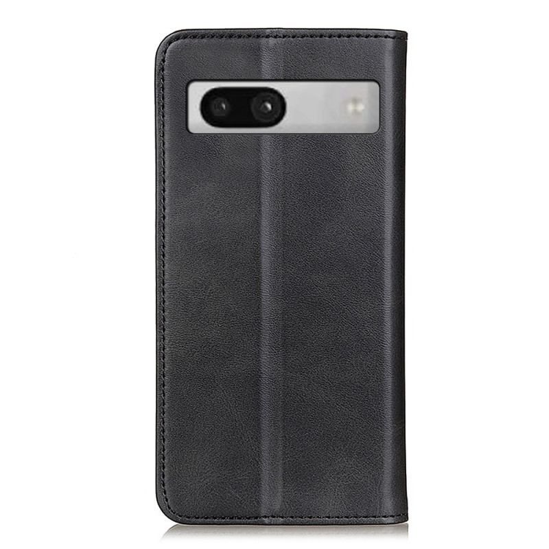 Flip Cover Google Pixel 7A Cuir Fendu Classique