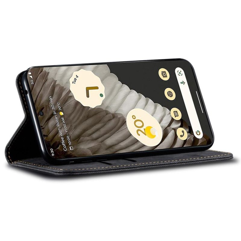 Flip Cover Google Pixel 8 Pro Tissu Jeans