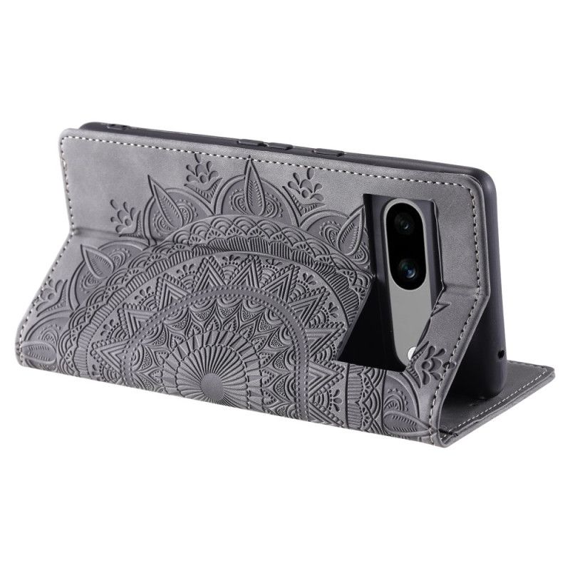 Flip Cover Google Pixel 8A Effet Daim Mandala