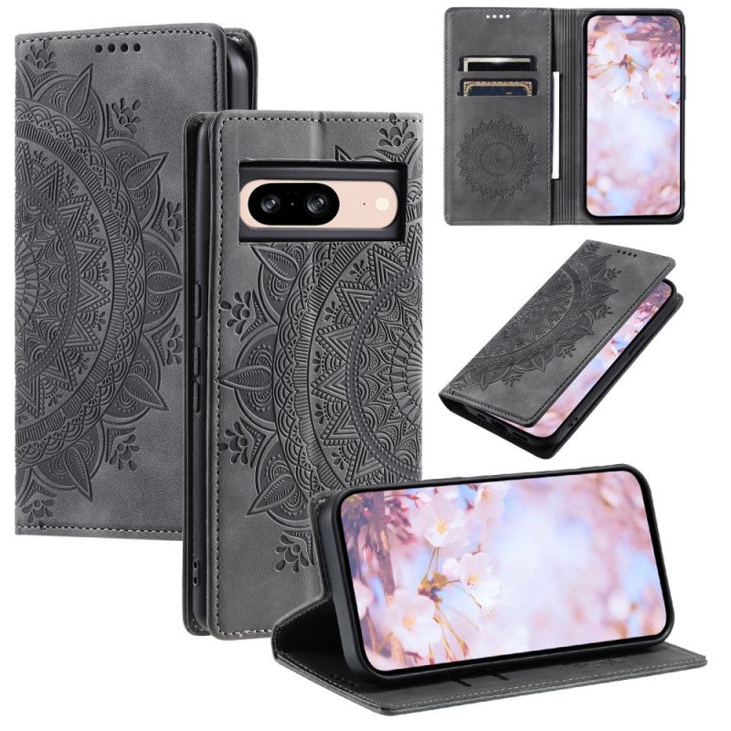 Flip Cover Google Pixel 9 / Pixel 9 Pro Effet Daim Mandala