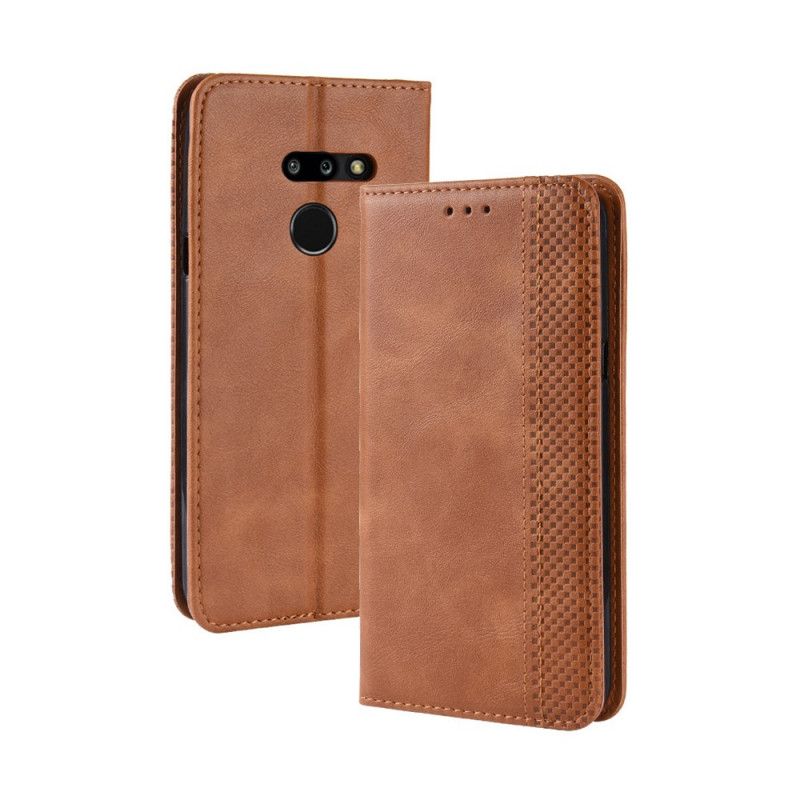 Flip Cover Lg G8 Thinq Effet Cuir Vintage Stylisé