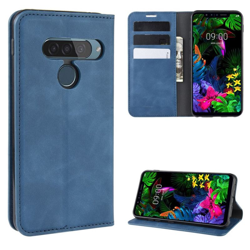 Flip Cover Lg G8s Thinq Effet Cuir Chic