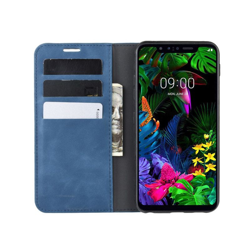 Flip Cover Lg G8s Thinq Effet Cuir Chic