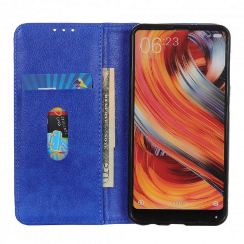 Flip Cover Motorola Edge 20 Pro Version Cuir Litchi Fendu