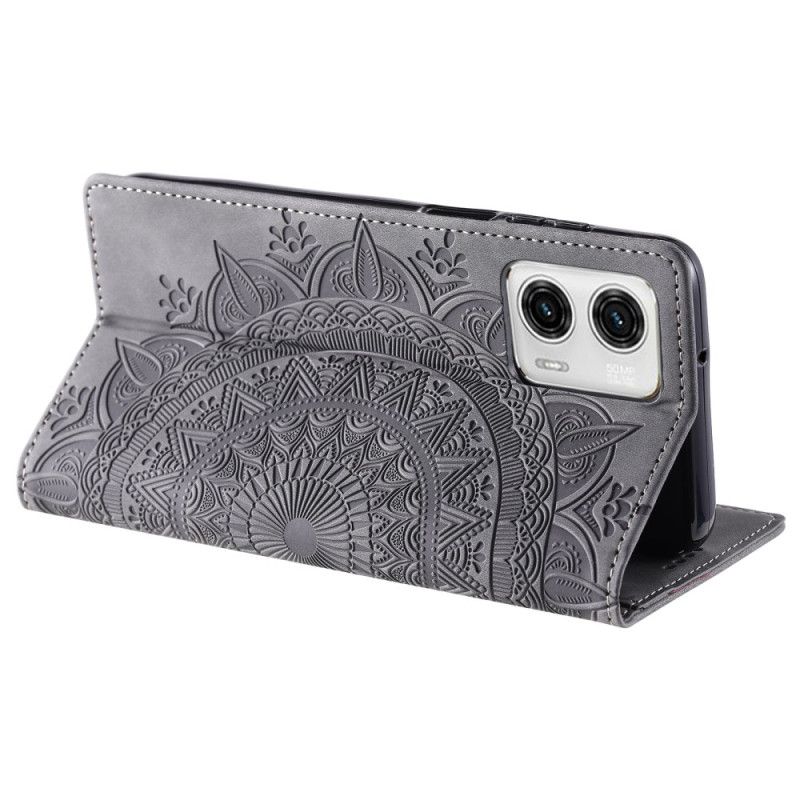 Flip Cover Motorola Edge 50 Fusion Effet Daim Mandala