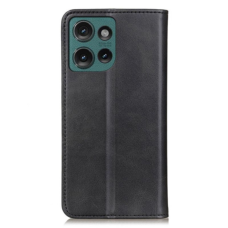 Flip Cover Motorola Edge 50 Texture Cuir