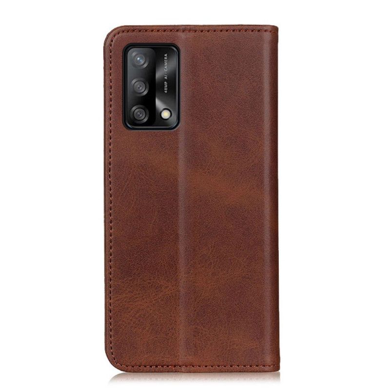 Flip Cover Oppo A74 4G Cuir Fendu Élégance