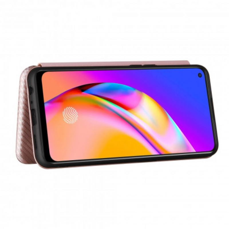 Flip Cover Oppo A94 5G Silicone Carbone Coloré