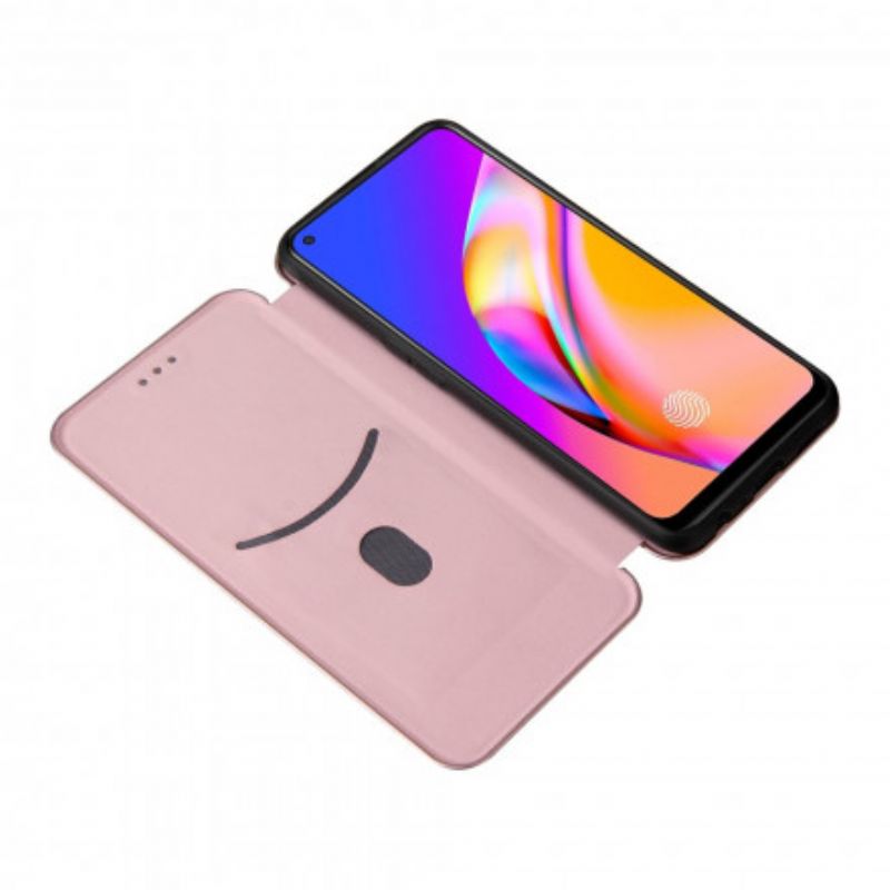 Flip Cover Oppo A94 5G Silicone Carbone Coloré