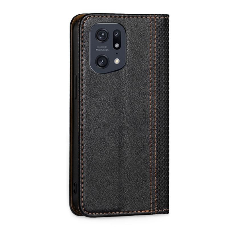 Flip Cover Oppo Find X5 Pro Effet Cuir Vintage