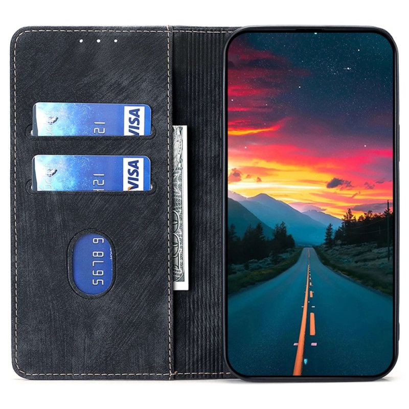 Flip Cover Oppo Reno 11F 5G Effet Daim avec Blocage RFID