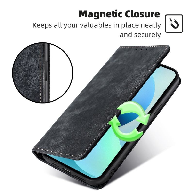 Flip Cover Oppo Reno 11F 5G Effet Daim avec Blocage RFID