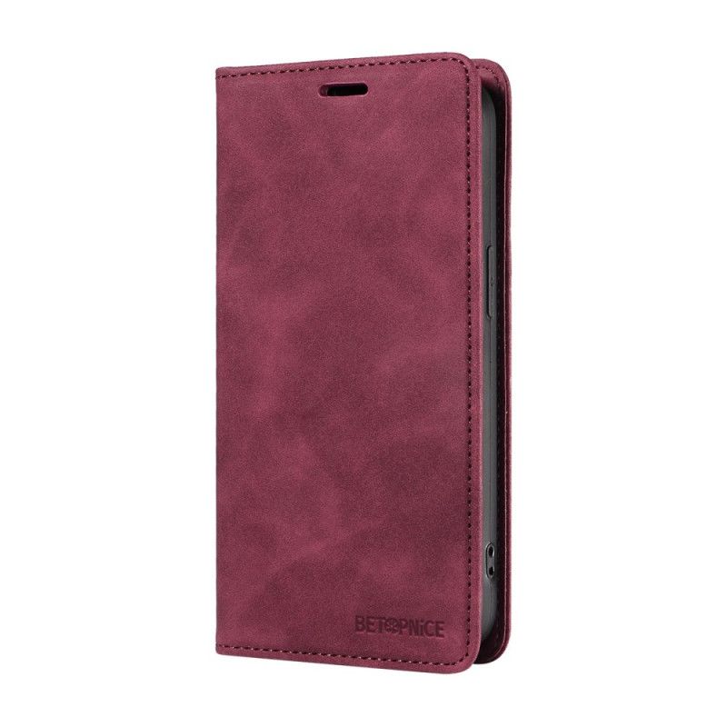 Flip Cover Oppo Reno 12F 5G Effet Daim avec Blocage RFID BETOPNICE