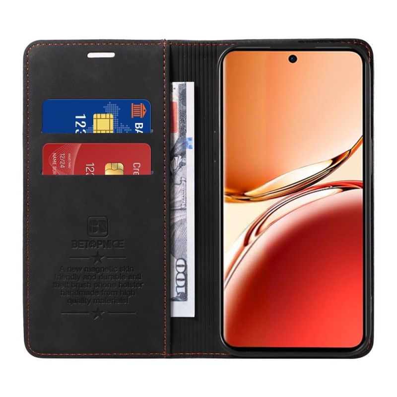 Flip Cover Oppo Reno 12F 5G Effet Daim avec Blocage RFID BETOPNICE