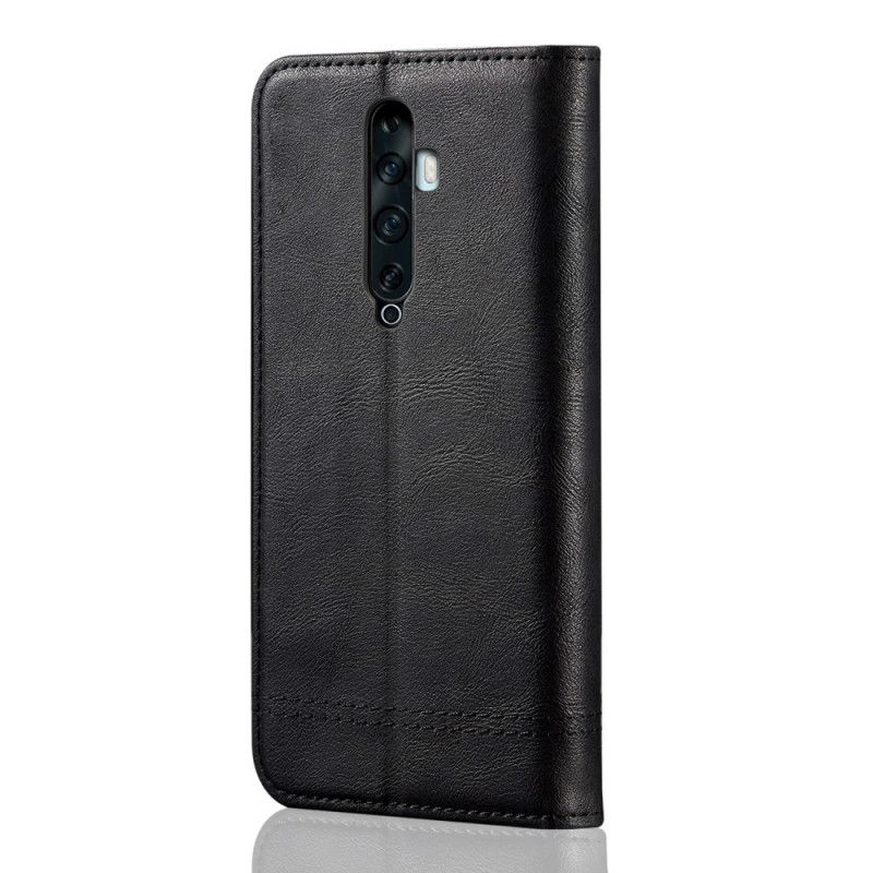 Flip Cover Oppo Reno 2 Effet Cuir Coutures