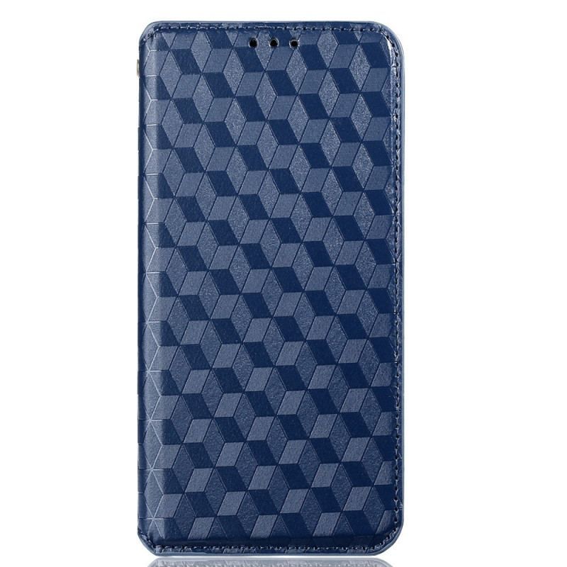 Flip Cover Oppo Reno 8 Pro Effet Cuir Cubes 3D