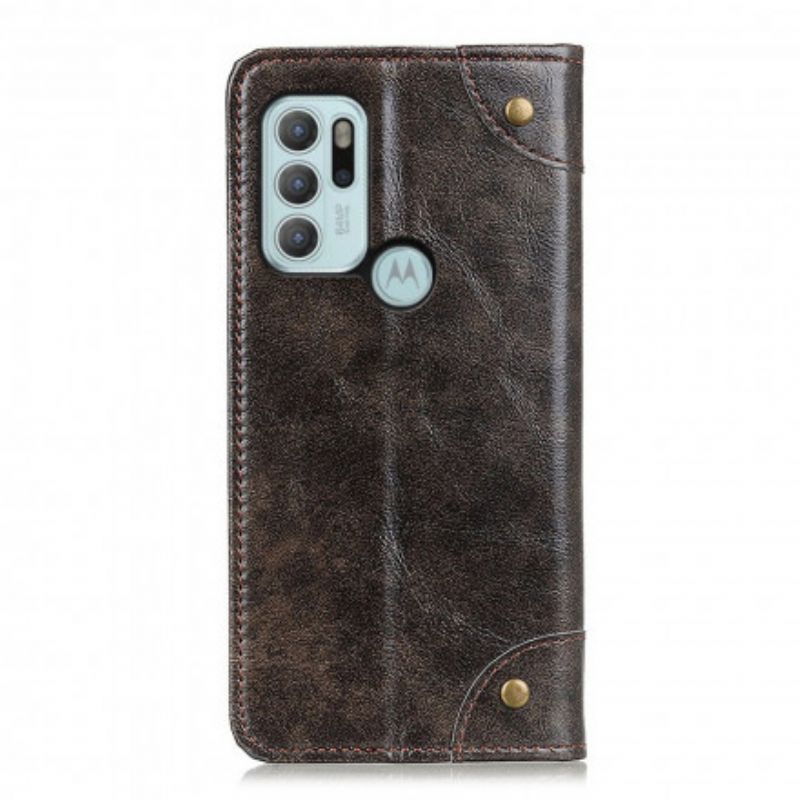 Flip Cover Pour Moto G60S Style Cuir Nappa