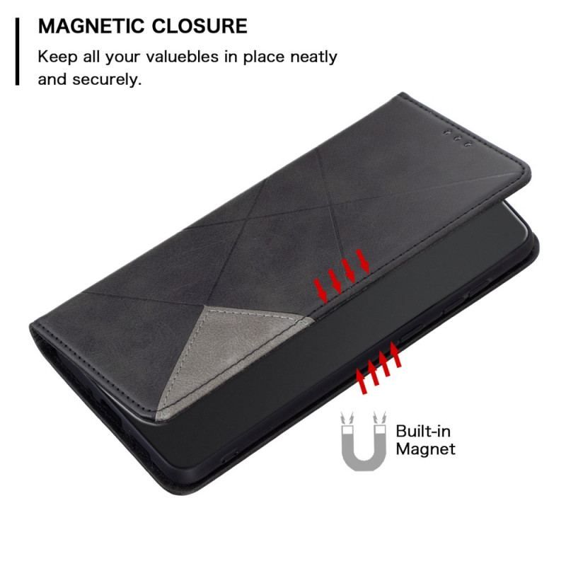 Flip Cover Realme 9i Simili Cuir Motif Lignes Diagonales