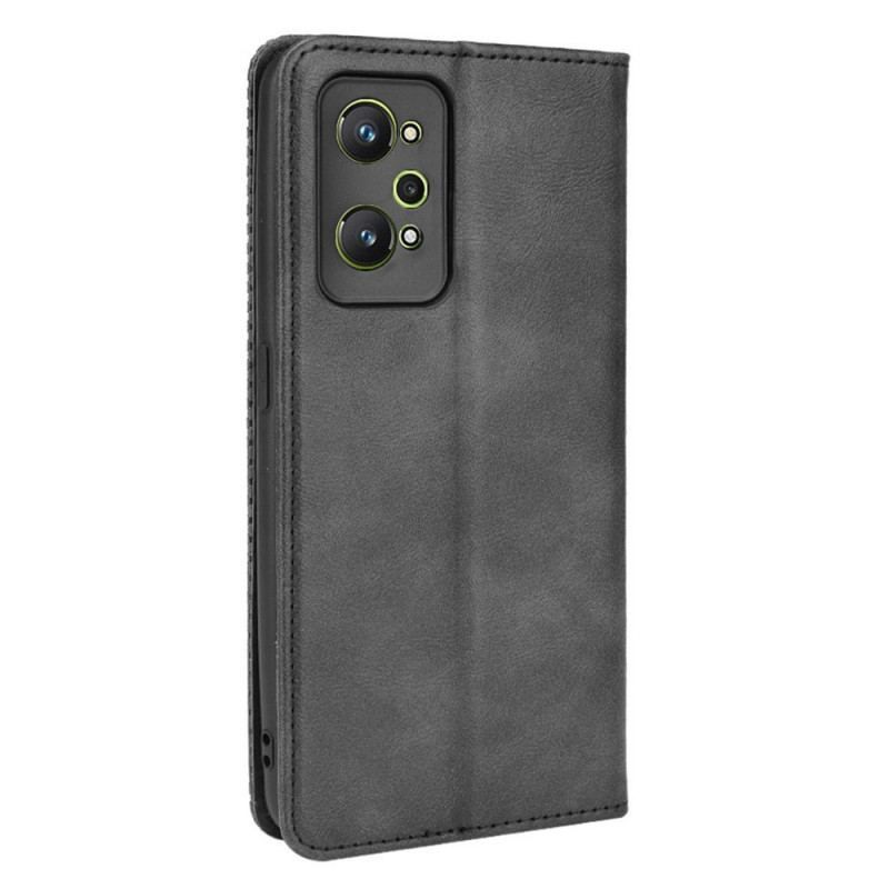 Flip Cover Realme GT Neo 3T / Neo 2 Effet Cuir Vintage Stylisé