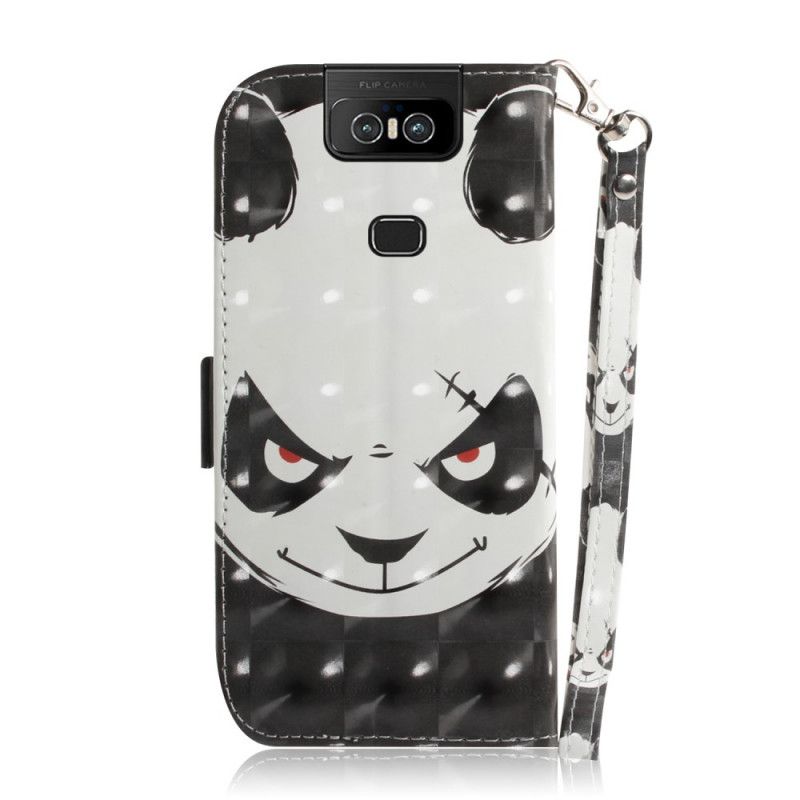 Housse Asus Zenfone 6 Angry Panda À Lanière