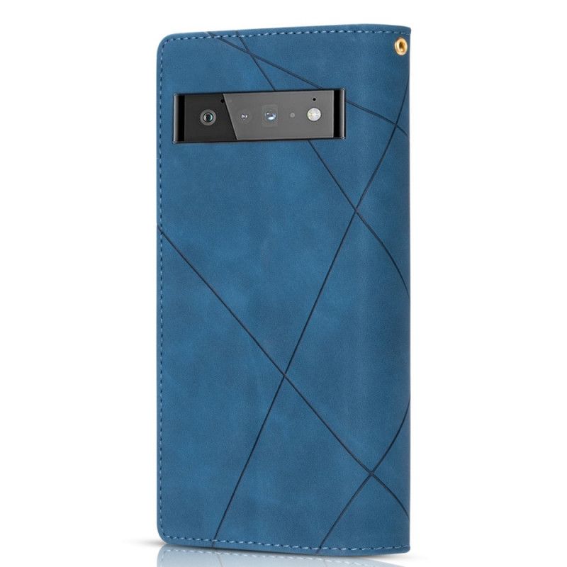 Housse Google Pixel 6 Pro Poche Zippée Graphique Bicolore