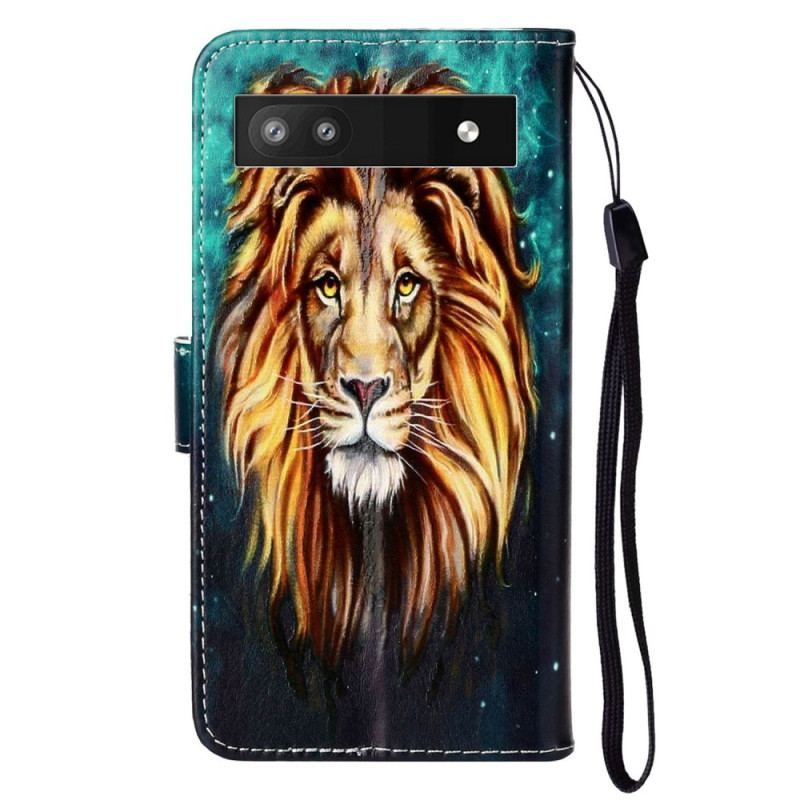 Housse Google Pixel 7A Lion Coloré à Lanière