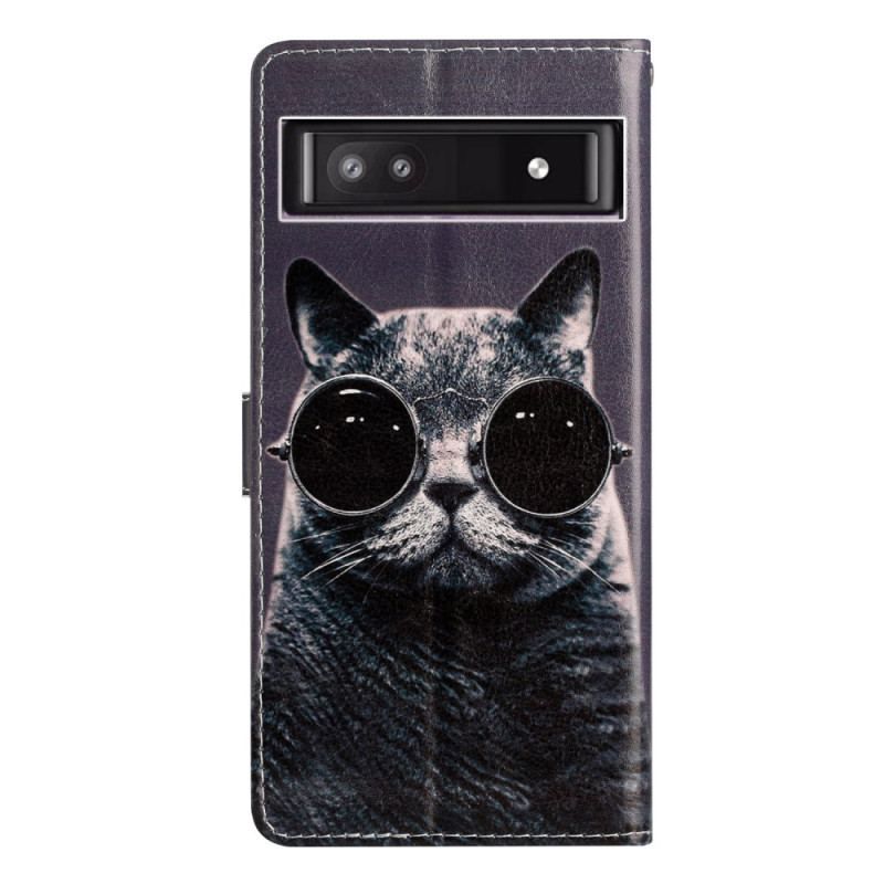 Housse Google Pixel 7A Lunettes de Chat à Lanière