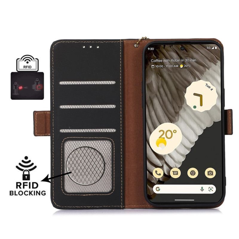 Housse Google Pixel 7A Véritable Cuir RFID