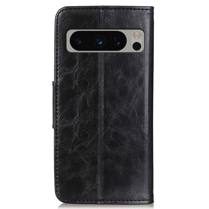 Housse Google Pixel 8 Pro Cuir Fendu Fermoir Réversible