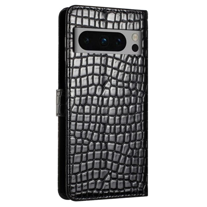 Housse Google Pixel 8 Pro Style Crocodile avec Lanière